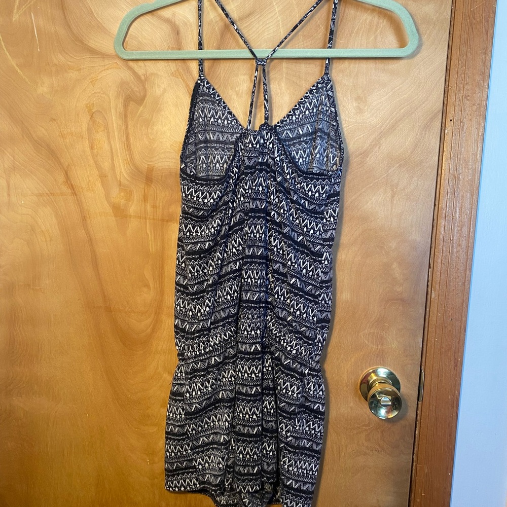 Black and White Patterned Romper